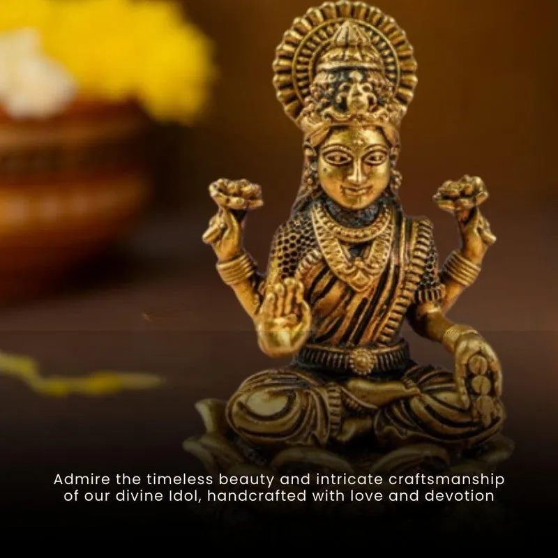 Auspicious Goddess Lakshmi Brass Idol media 5