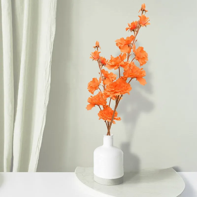 EverBloom Duo (Orange) Stylish Faux Floral - Set Of Two media 1