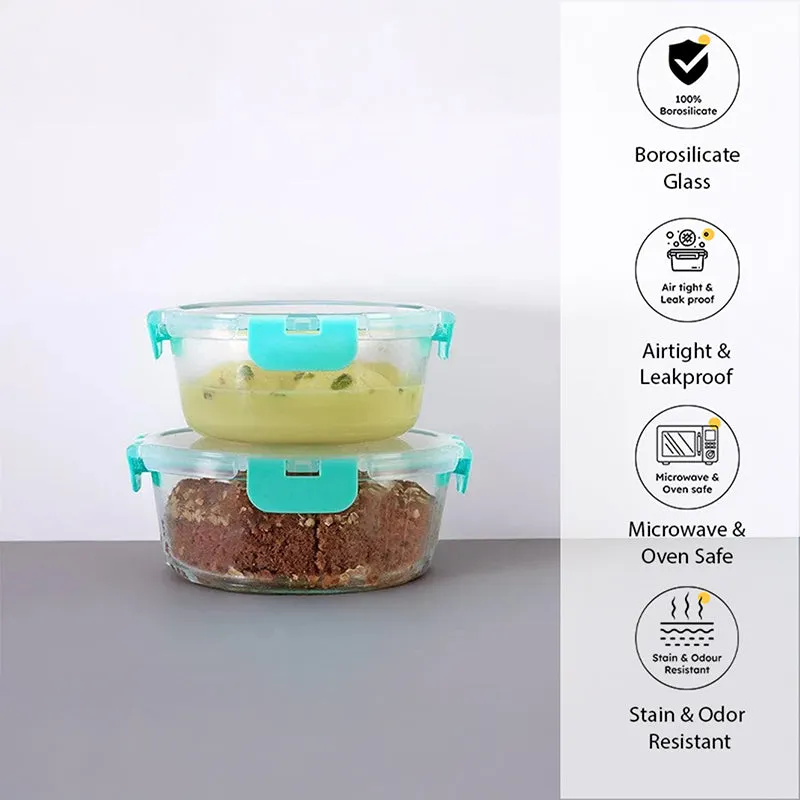 Crusade Round Glass Container (635 & 930 ML) - Set Of Two media 1
