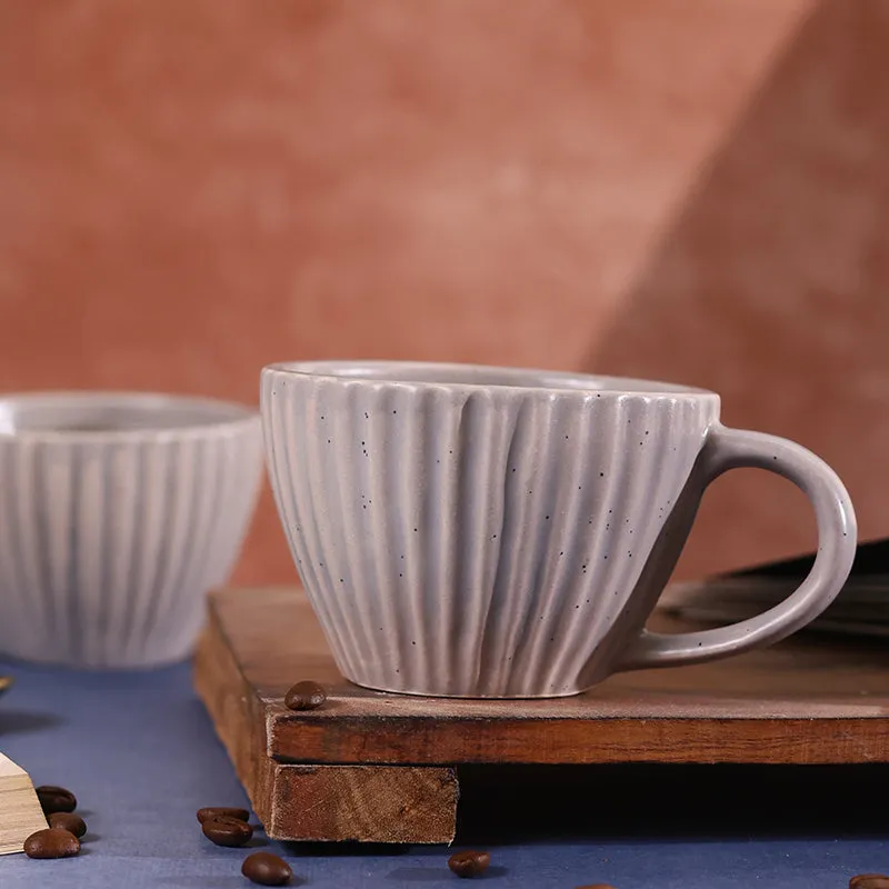 Agnese Ceramic Tea Cup (230 mL)/Grey) media 4