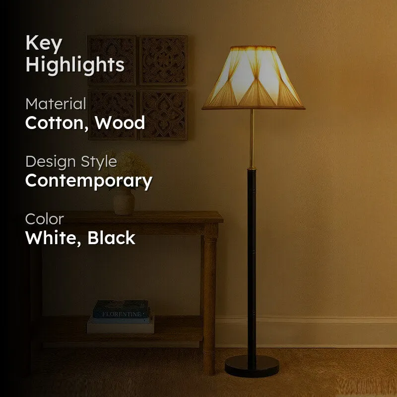 Nordic Mist Wooden Floor Lamp - White - 2