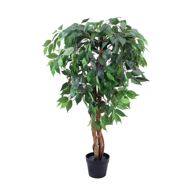 Artificial Realistic Ficus Plant With Black Plastic Pot - 3.9 Feet media 5