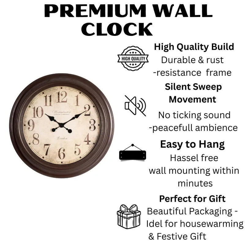 Homestead Round Wall Clock - Brown media 9