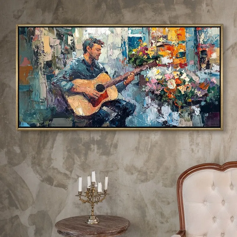 Vibrant Strum Canvas Wall Painting With Frame media 1