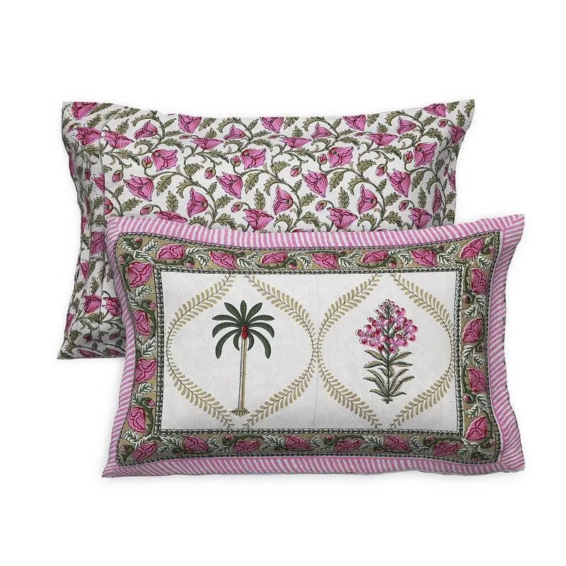Amoda Ethnic Cotton Bedsheet (Pink) - 160 TC media 5