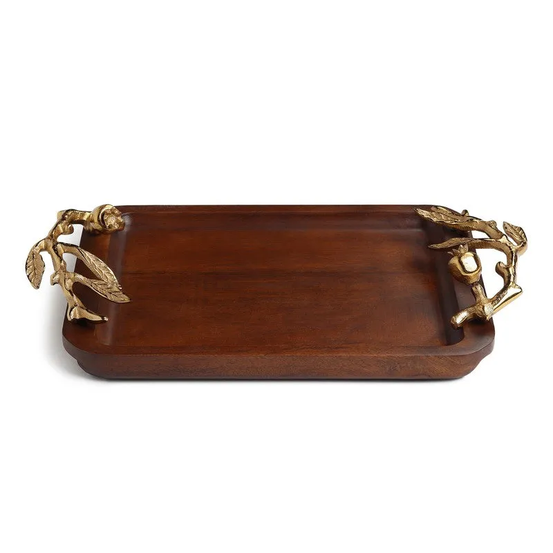 Timber Carry Wood Serving Tray - Gold,Brown media 4