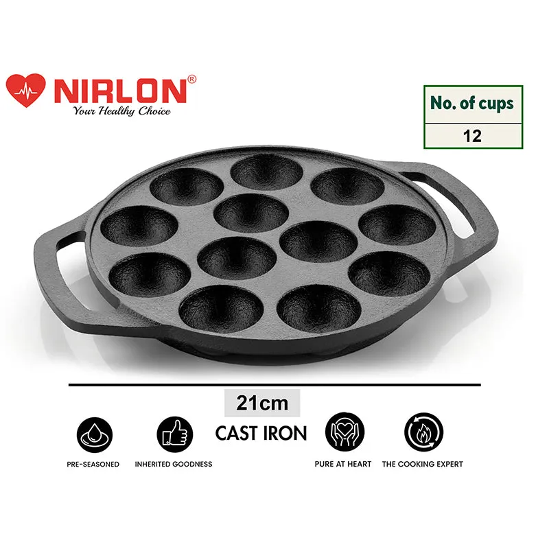 Nirlon Cast Iron Paniyaram Pan media 8