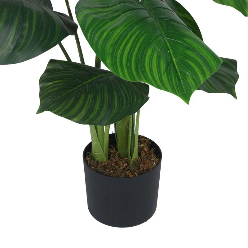 Faux Lush Pothos Plant With Black Plastic Pot - 4.6 Feet media 5