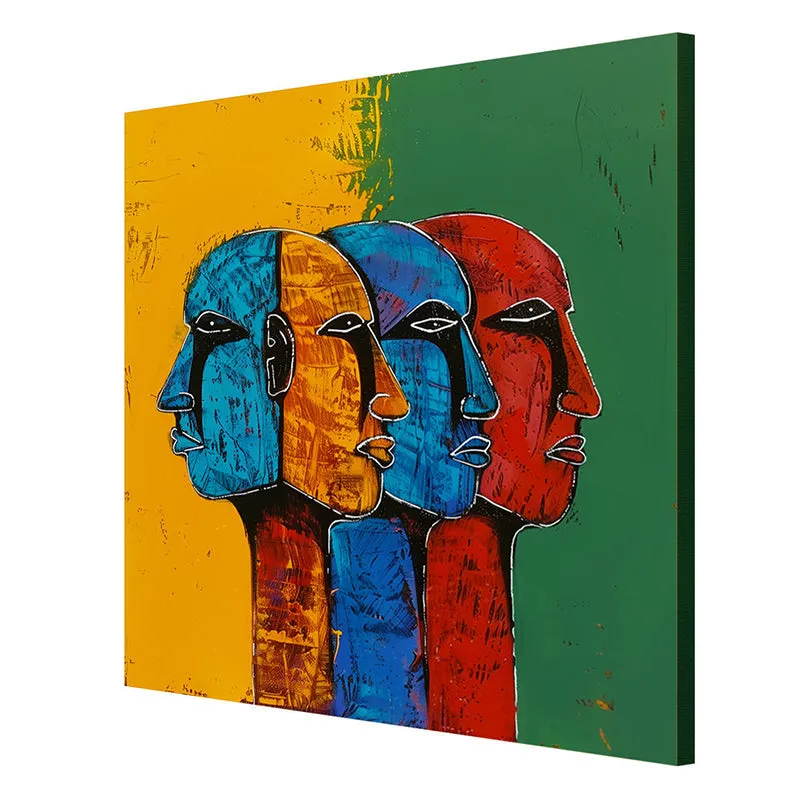Tribal Colorful Faces Wall Painting media 6