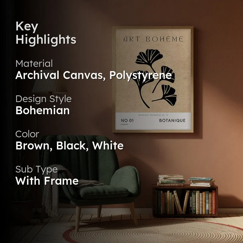 Florent Canvas Wall Painting With Brown Frame media 2