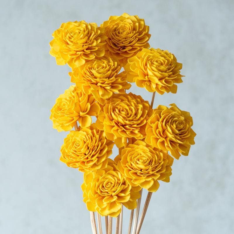 Muskan Sola Wood Rose Flower Stick (Yellow) - Set Of Ten media 3
