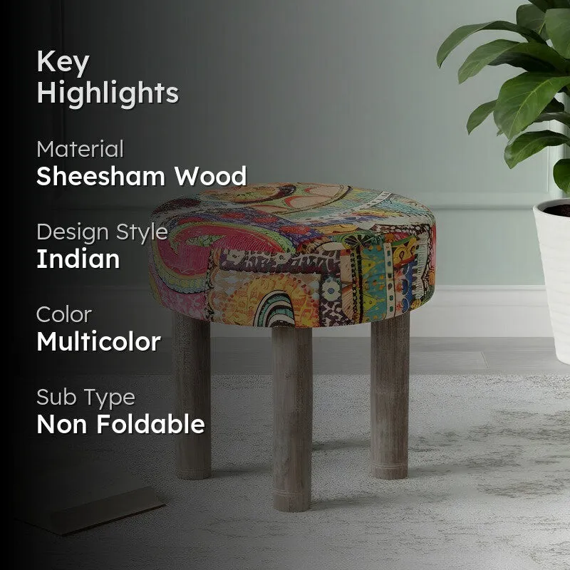 Qavex Sheesham Wooden Bench - Multicolor media 2