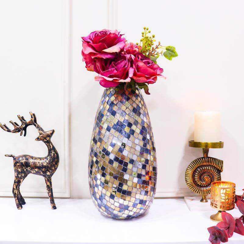 Arminta Multicolored Mosaic Vase