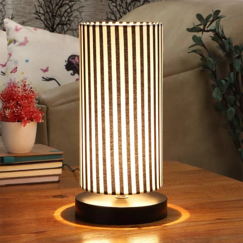 Zebro Torine Fabric Table Lamp - Black,White media 1