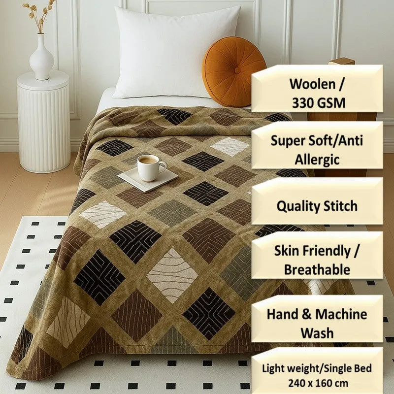 Cross Box Wool Blankets - 330 GSM media 8