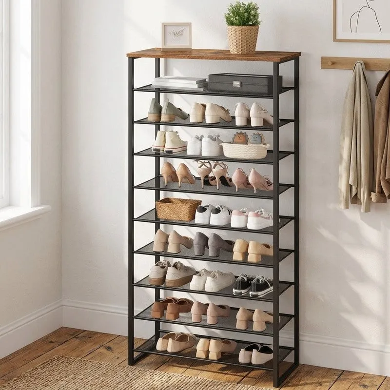 Flexible Metal Shoe Rack - Black,Brown media 1