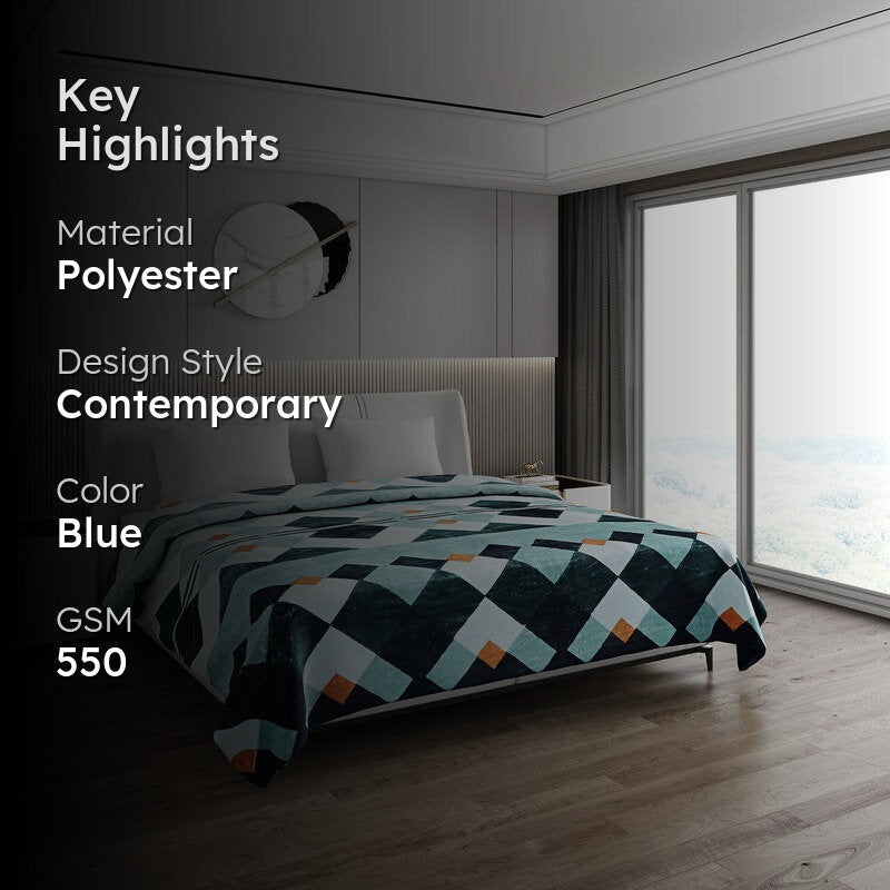 Monte Carlo Aqua Mosaic Blanket - 550 GSM media 2