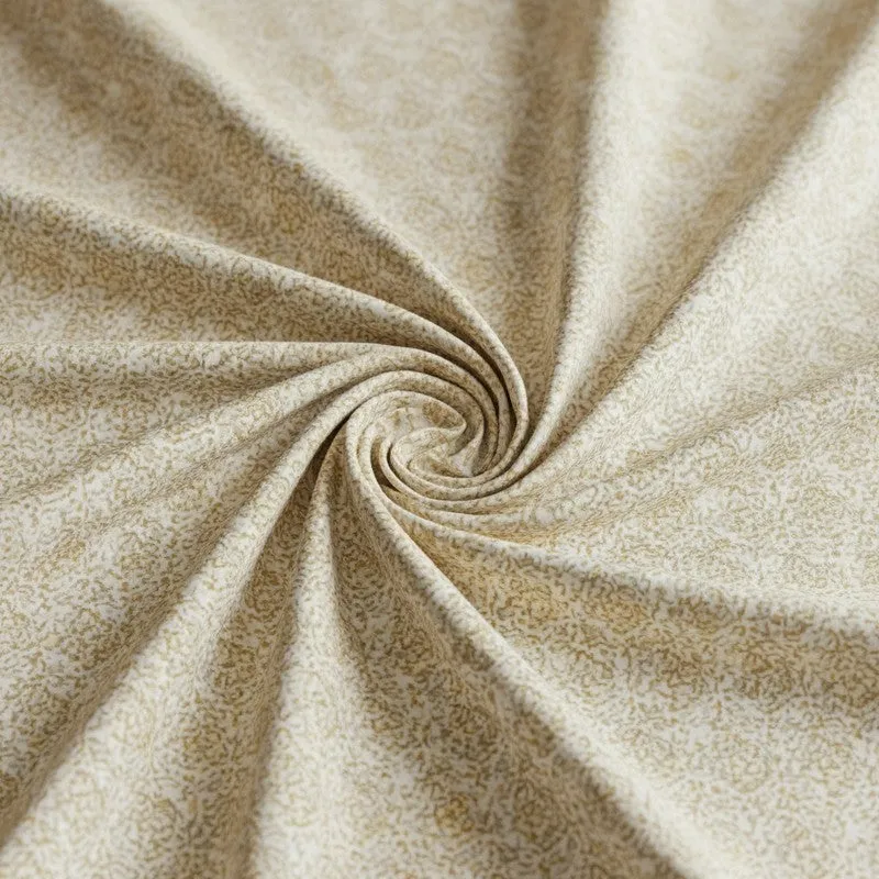 Geome Floral Cotton Bedsheet (Beige) - 180 TC media 5