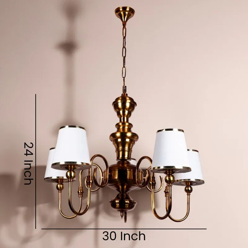 Cialette  Iron Chandelier - Gold & White media 6