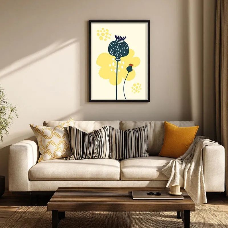Sunlit Botanic Tranquility Archival Canvas Wall Art - Black Frame media 1