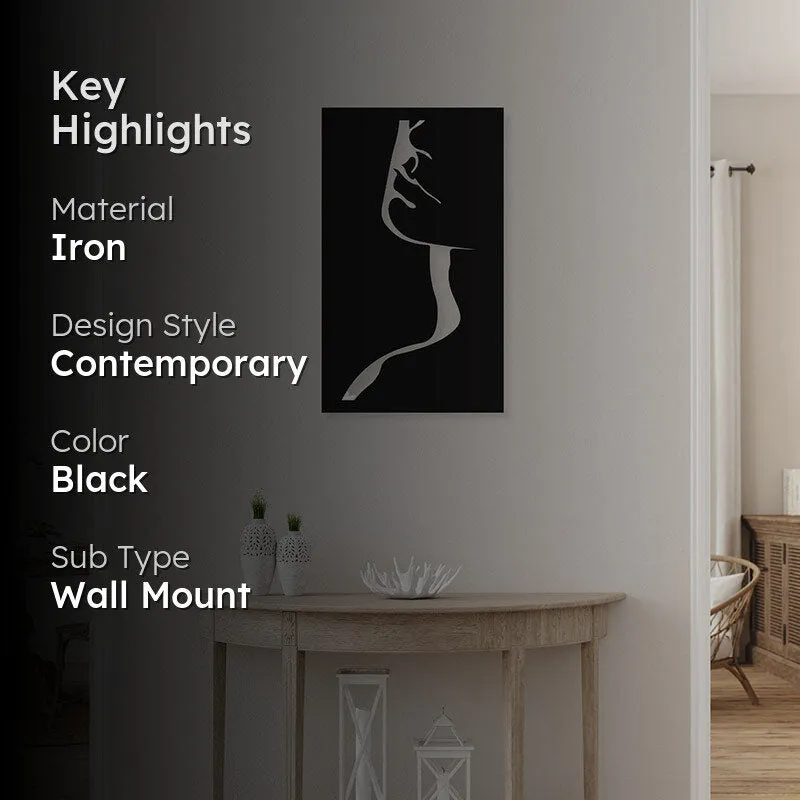 Lady Figure Black Iron Wall Accent media 2