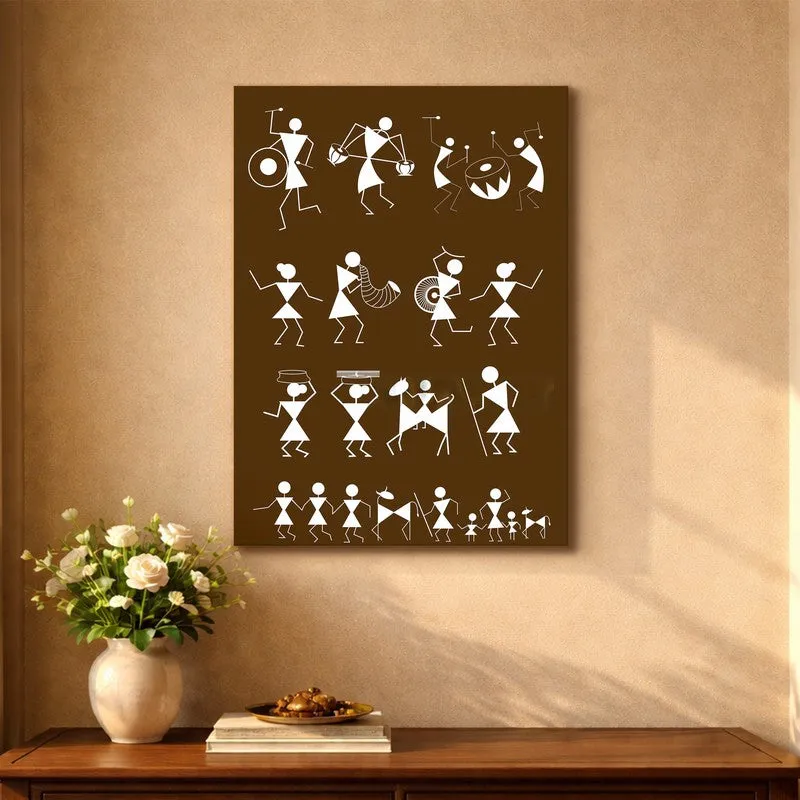 Moonlight Warli Canvas Wall Art & Paintings media 5