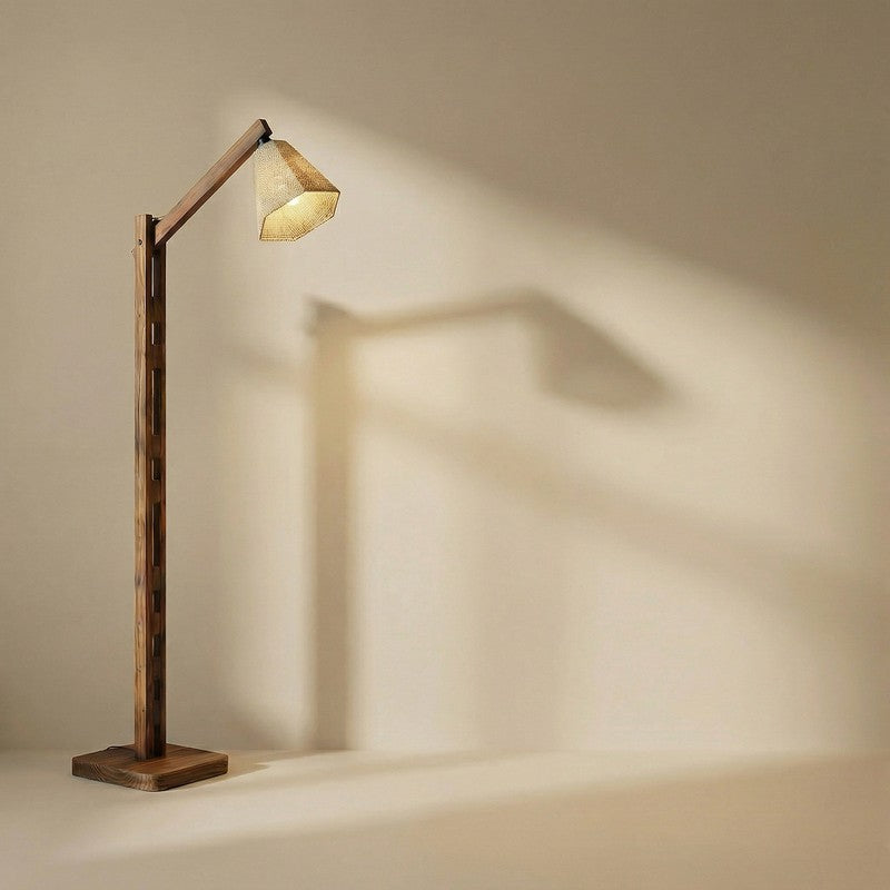 SereneGlow Wooden Floor Lamp - Brown media 6