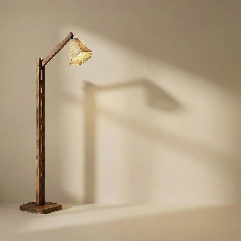SereneGlow Wooden Floor Lamp - Brown media 6