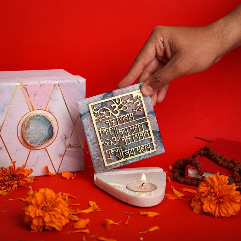 Om Namah Shivay Agate TeaLight Holder media 4