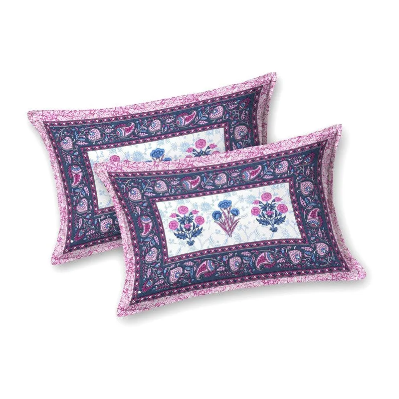 Desiis Cotton Bedsheet (Purple,Blue) - 240 TC media 4