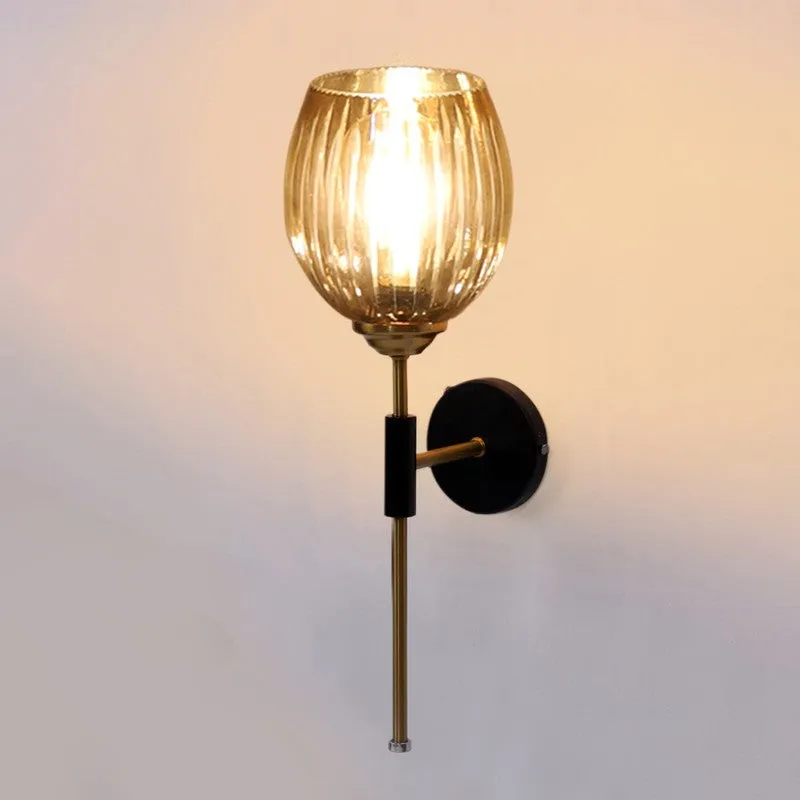 Golden Amber Glass Wall Lamp media 7