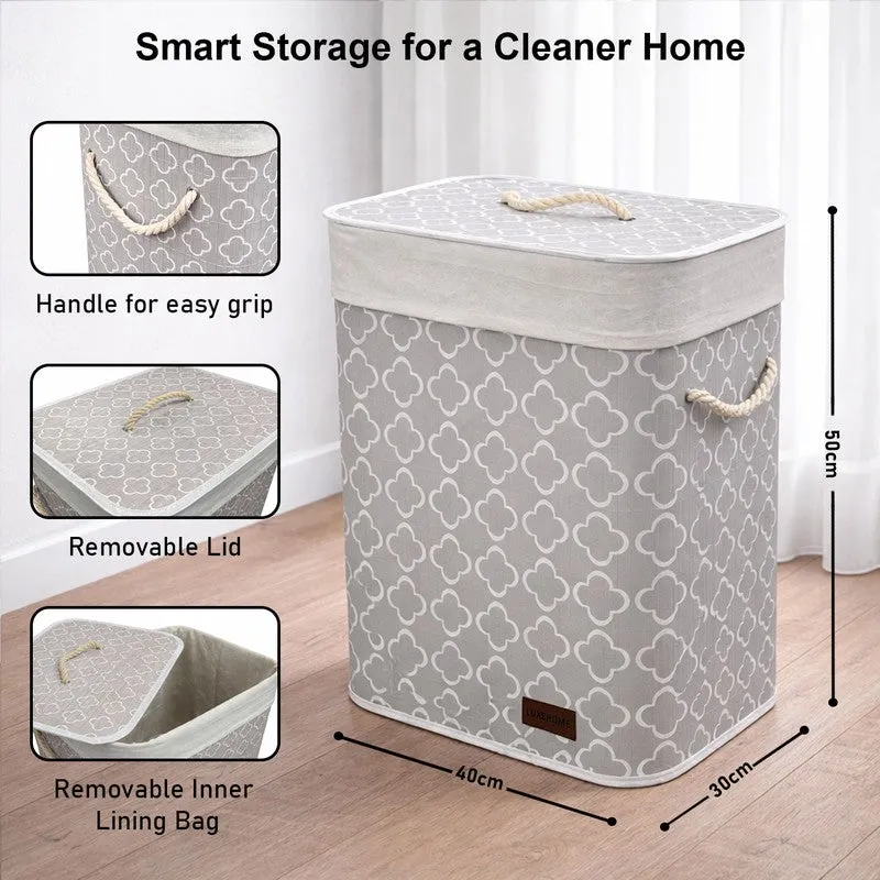 Quatrefoil Bamboo Laundry Basket media 8