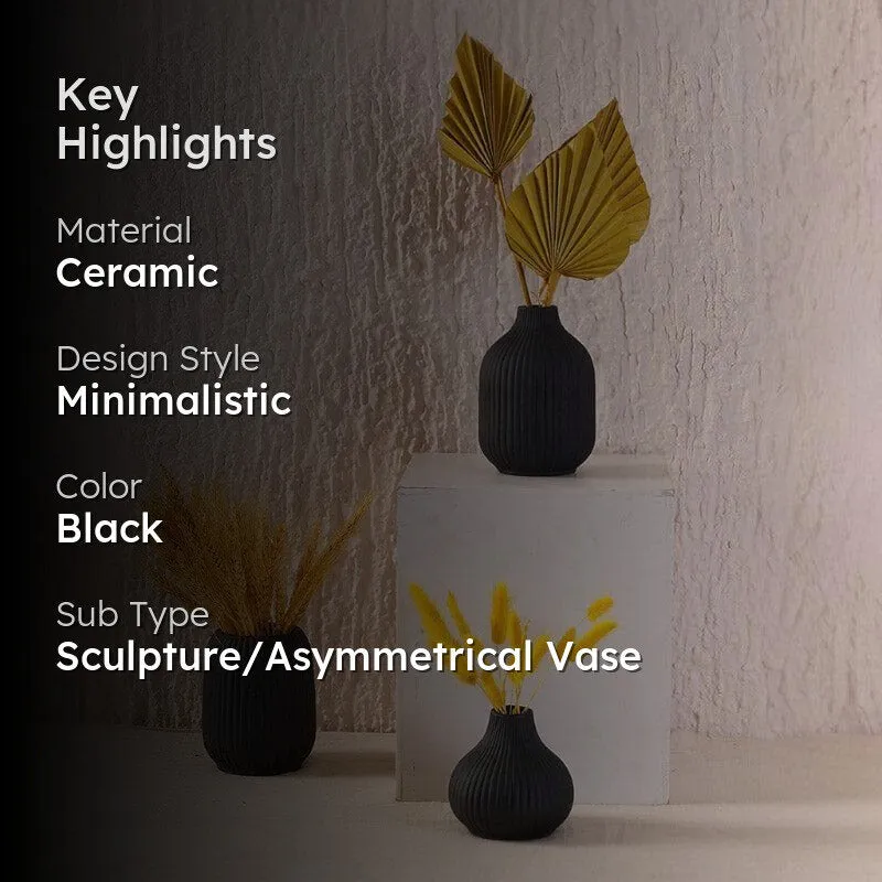 Bisto Vase (Black) -Set Of Three media 2