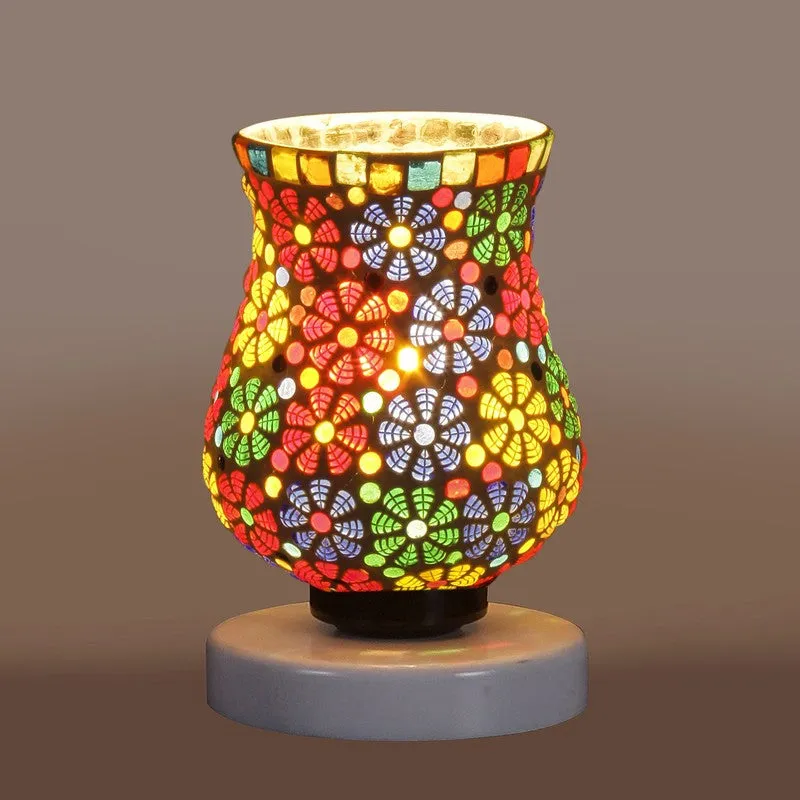 Moonelle Mosaic Glass Table Lamp With Wooden Base - Multicolor media 7