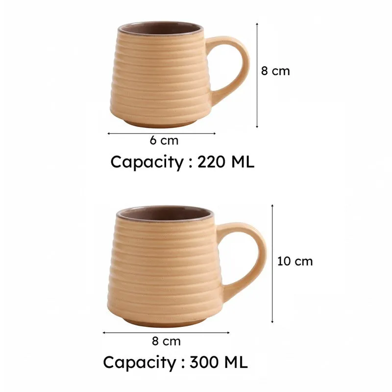Venia Ceramic Tea Cup (220 mL Each/Cream) -  Set of Two media 5