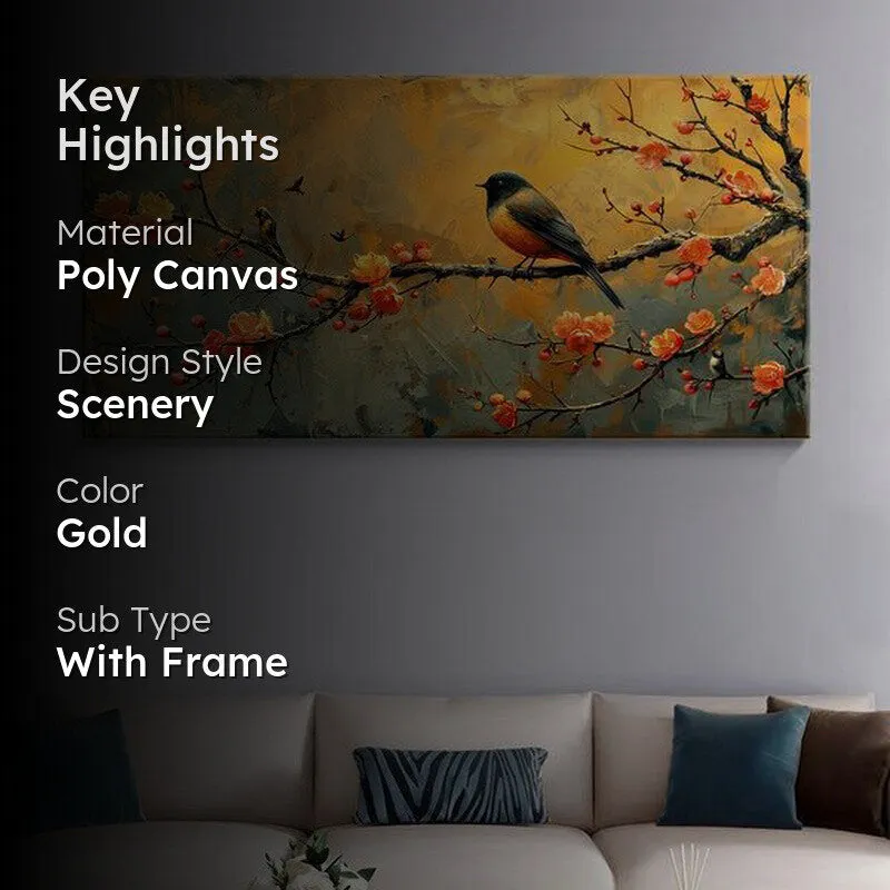 Springtime Blossom with Bird Wall Painting media 2