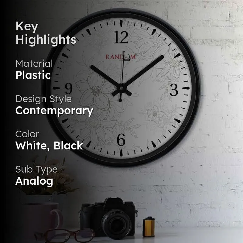 Fleur Wall Clock - White media 2