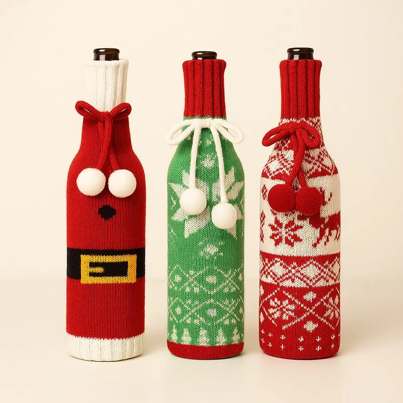 Holly Sip Sparkle Bottle Christmas Ornament - Set Of Three media 4