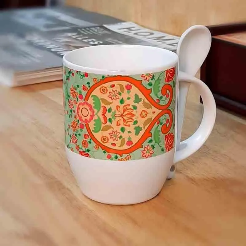 Ornate Ceramic Coffee Mug (325 mL) - Two Piece Set media 4