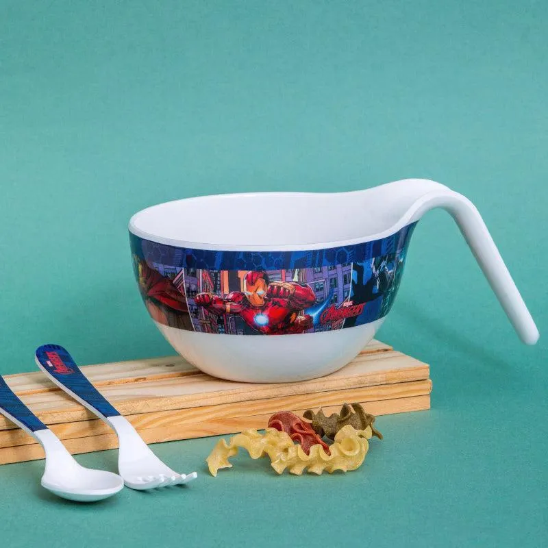 Servewell Iron Man Power Kids Bowl With Spoons - 650 ML media 1