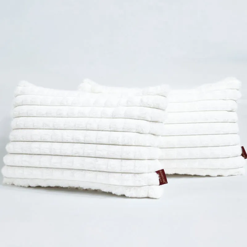 Frost Waffle White Cushion Cover (Rectangle) Set of Two media 7