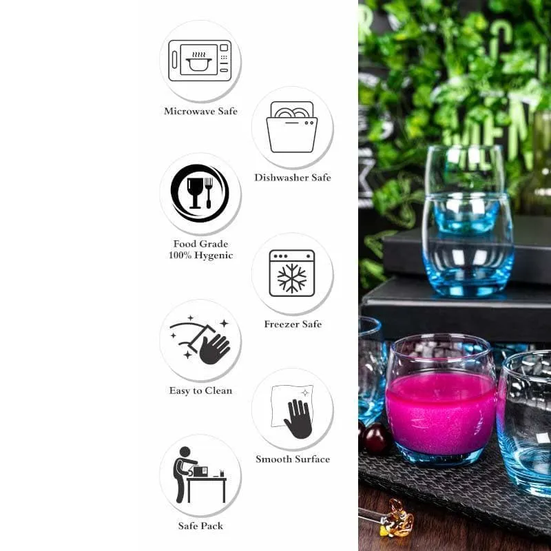 Potlo Blue Whiskey Glass (310 mL) - Set Of Six media 4
