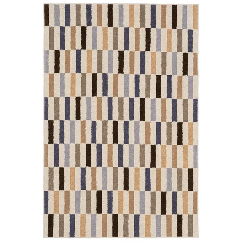 Istari Hand Tufted Geometric Wool & Nylon Carpet - Blue & Beige media 1