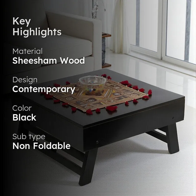 Servon Sheesham Wooden Center Table - Black media 2