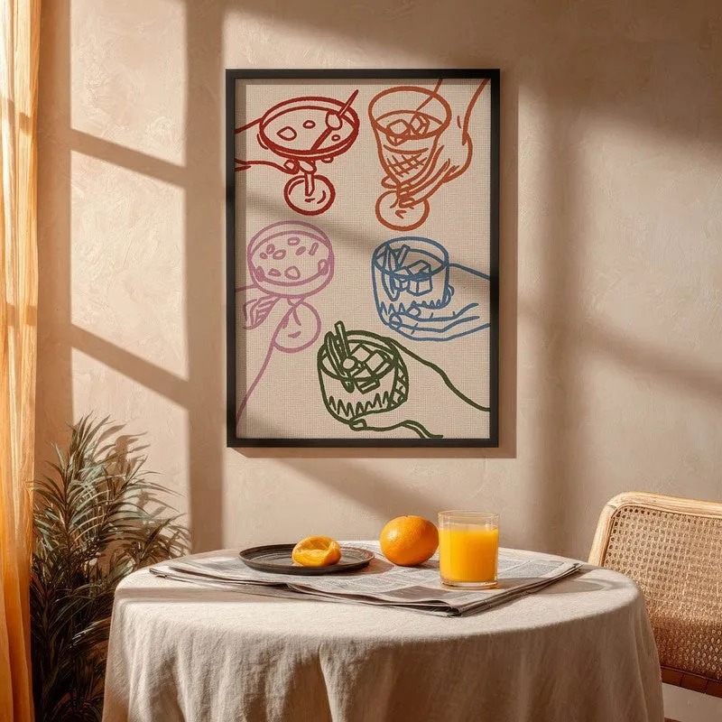 AbstractCheers Archival Canvas Wall Art - Black media 4