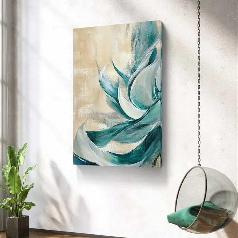 Turq Waves Wall Painting media 3