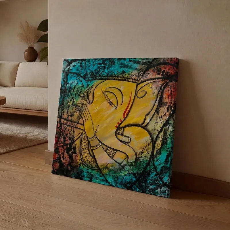 Ganesha Venu Canvas Wall Art media 1