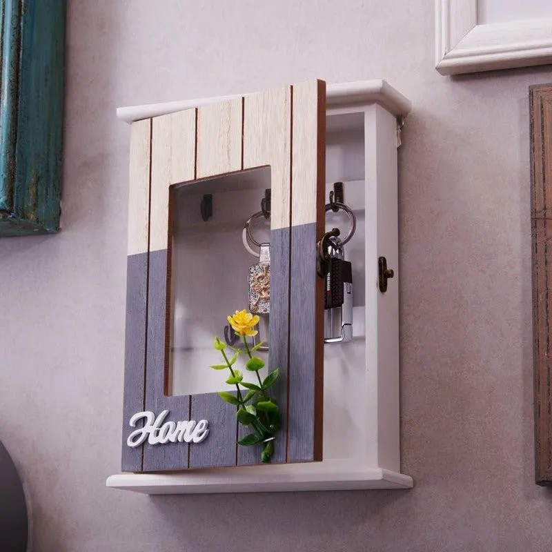 Home Leaf Key Holder Wooden Wall Accent media 3