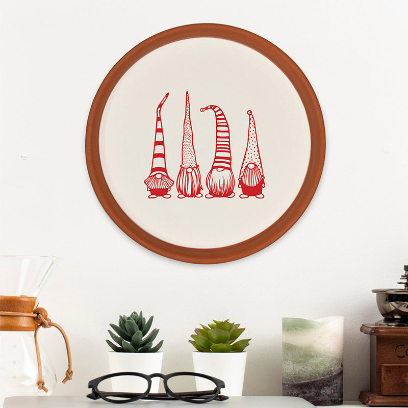 Gnome Party Terracotta Wall Plate