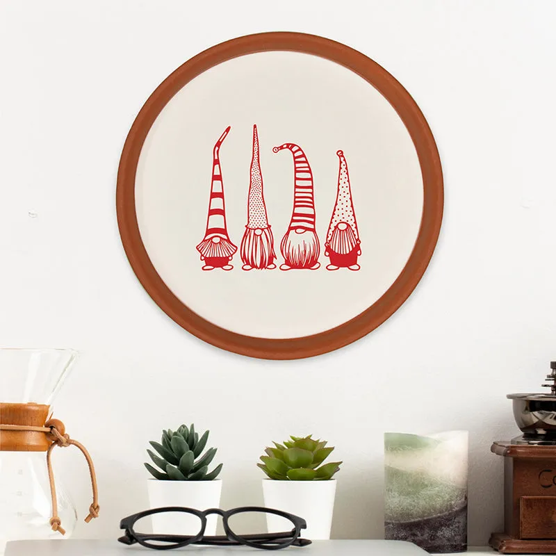 Gnome Party Terracotta Wall Plate media 1